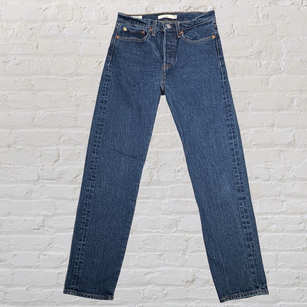 Levi's Premium Wedgie Icon Fit Jeans 27x27 Ankle Dark Wash High Rise Button Fly